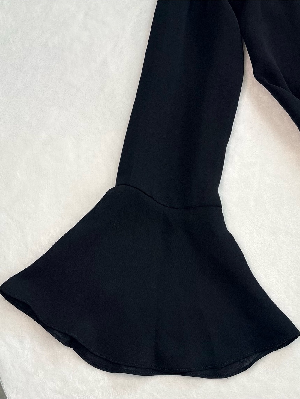 PARKER Alaska Combo Dress Black Size 6 Ruffle Bell Sleeve Midi Cocktail Dress - Picture 9 of 10